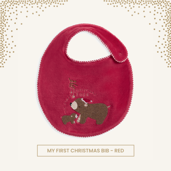 My First Christmas Bib - Red