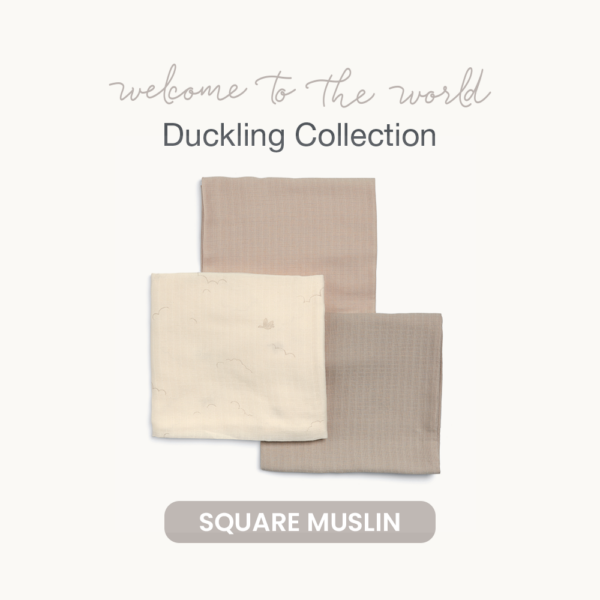 Large Muslin Squares (3 Pack) - Welcome to the World Duckling