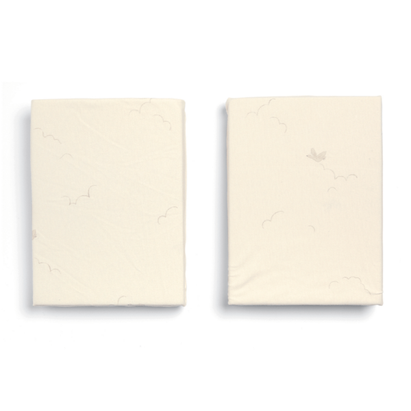 Cotbed Fitted Sheets (2 pack) Welcome to the World Duckling - Cream - Image 3