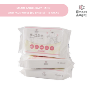 Smart Angel Baby Hand & Face Wipes (80 Sheets) - 12 Packs