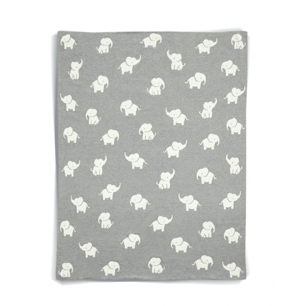 Knitted Blanket - Welcome to the World Elephant - Grey - Image 6