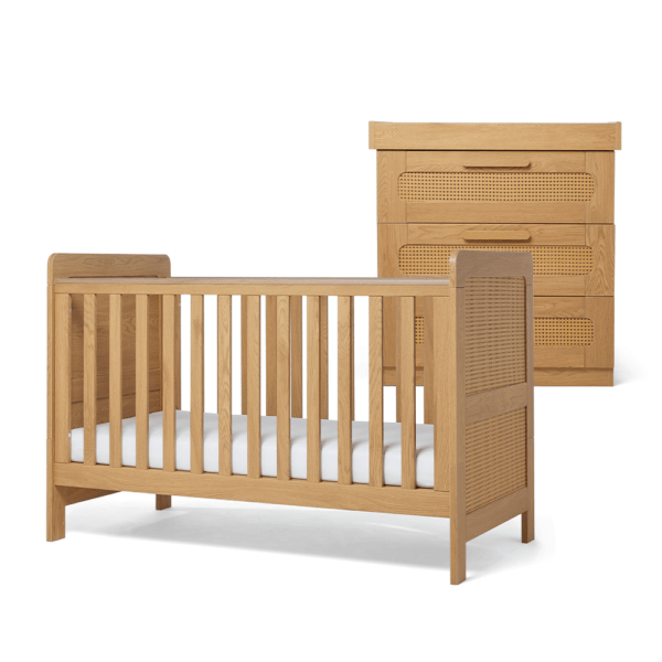 Esna 2 Piece Cotbed Set with Dresser Changer - Rattan - Image 3