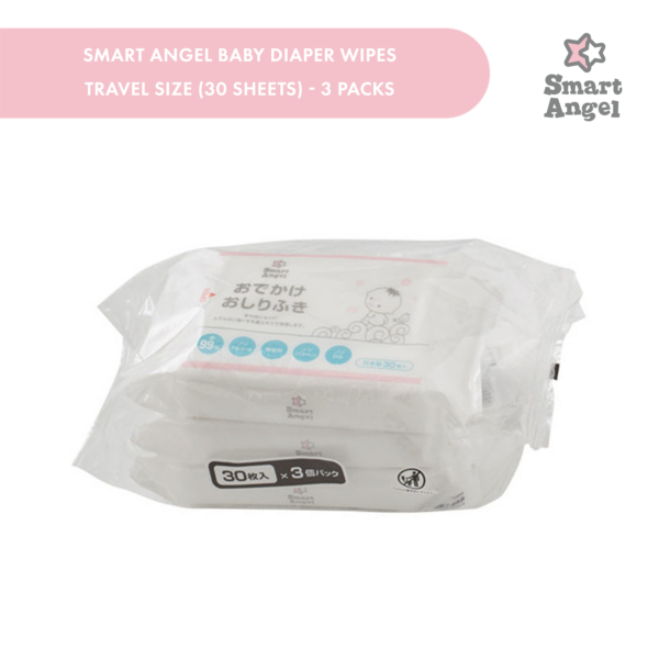 Smart Angel Baby Diaper Wipes Travel Size (30 sheets) - 3 Packs