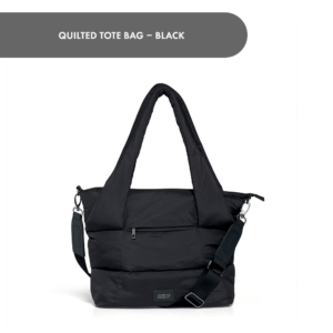 Quilted Tote Bag – Black