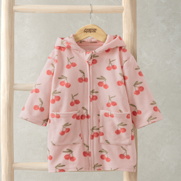 Cherry Print Hood Poncho - Image 4