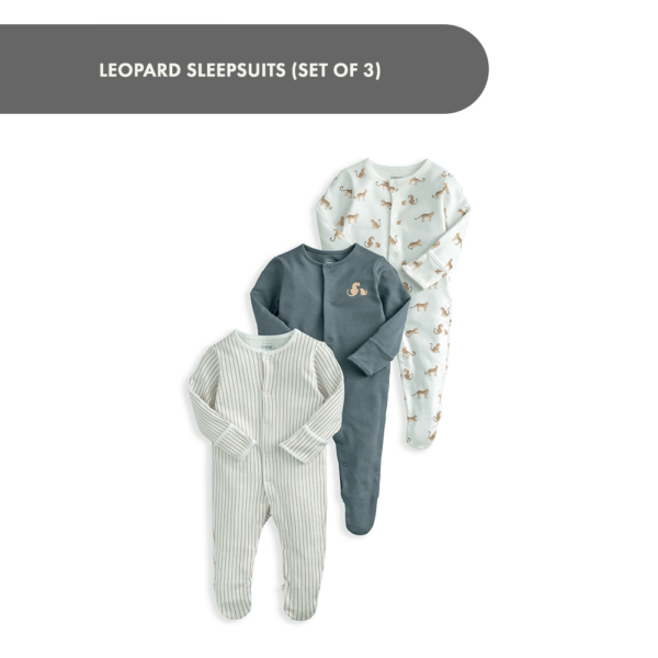 Leopard Sleepsuits (Set of 3)