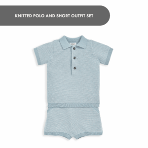 Knitted Polo and Short Outfit Set