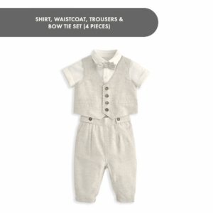 Shirt, Waistcoat, Trousers & Bow Tie Set (4 Pieces)