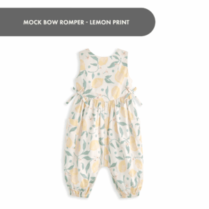 Mock Bow Romper - Lemon Print