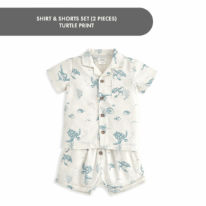 Shirt & Shorts Set (2 Pieces) - Turtle Print