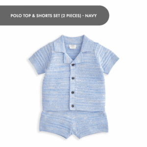 Polo Top & Shorts Set (2 Pieces) - Navy