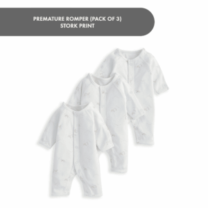 Premature Romper (Pack of 3) - Stork Print